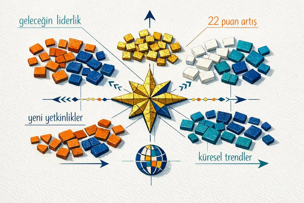 Kuşaklararası ve dijital takım yönetimini temsil eden bir görsel